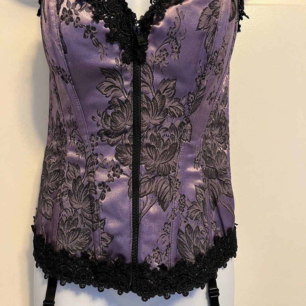Purple Satin Corset Bustier